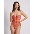 thumbnail image 4 of LMLYSoH Womens Strapless Monokini Swimsuit Slim Fit Striped/Dot Print Sleeveless Tie-up Bathing Suit Casual Swimwear, 4 of 9