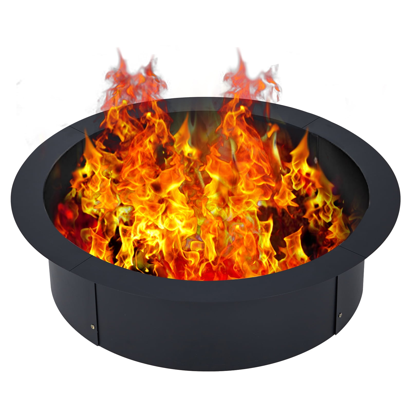 Outdoor 42 Inch Outer/36 Inch Smokeless Fire Pit Ring Insert, 2.5MM Thick Solid Steel Liner for In-Ground or Above Ground Outdoor Wood Burning Firepits, DIY Use in Backyard, Patio, Garden