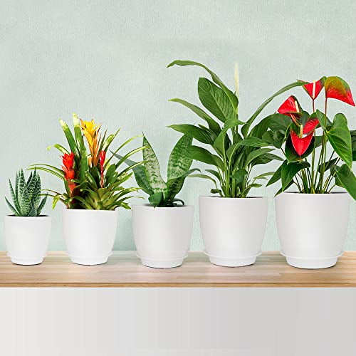 Plastic Plante 7/6/5.5/4.8/4.5 Inch Flower Pot Indoor Modern