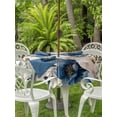 thumbnail image 3 of Outdoor Tablecloth with Umbrella Hole for Patio/Picnic/Party/Camping, Vintage Blue Floral Waterproof Table Cloth Round Cover Washable, Butterflies Watercolor Flower Linen (Dia 60"), 3 of 8