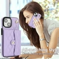 thumbnail image 4 of Case for iPhone 14 Plus, Crossbody Wristlet Case Wallet with RFID Blocking Card Slots KickStand Flip Folio PU Leather Magnetic Protective Cover Women for iPhone 14 Plus, Violet, 4 of 9