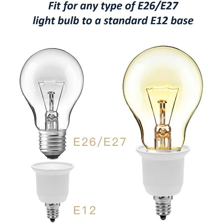 5 Pack E12 To E26 E27 Adapter, Light Bulb Chandelier Adapter