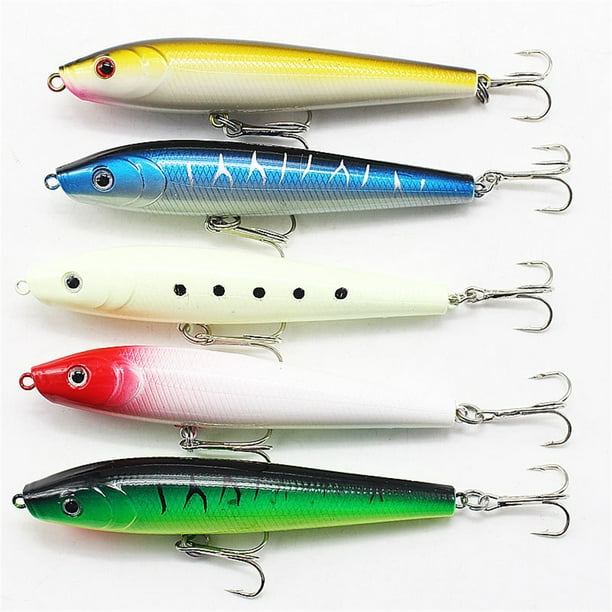 Topwater Pencil Baits 9cm/8.6g Surface Fishing Lure Set Artificial Saltwater  Hard Bait For Long-distance Casting 
