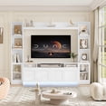 thumbnail image 5 of Hiphuta 79" W Wall Unit Entertainment Center with Bookcase for TVs up to 60", Farmhouse TV Stand with LED Lights for Living Room, White, 5 of 7