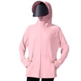 thumbnail image 2 of Domuza Womens Upf 50+ Sun Hoodie Shirts with Mask and Brim Long Sleeve Solid Tshirts Summer Fashion Uv Protection Ice Silk Sunscreen Blouses Pink One Size, 2 of 3