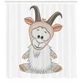 thumbnail image 3 of Ambesonne Goat Shower Curtain, Ibex Cheerful Mood, 69"Wx75"L, Multicolor, 3 of 3