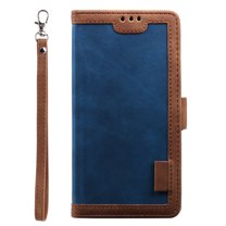 Galaxy Note 20 Ultra Case, Allytech Retro PU Leather Folio Flip Cover with Cards Slots Folding Stand Full Protection Hand Wrist Strap Defender TPU Back Cover for Samsung Galaxy Note 20 Ultra,Blue