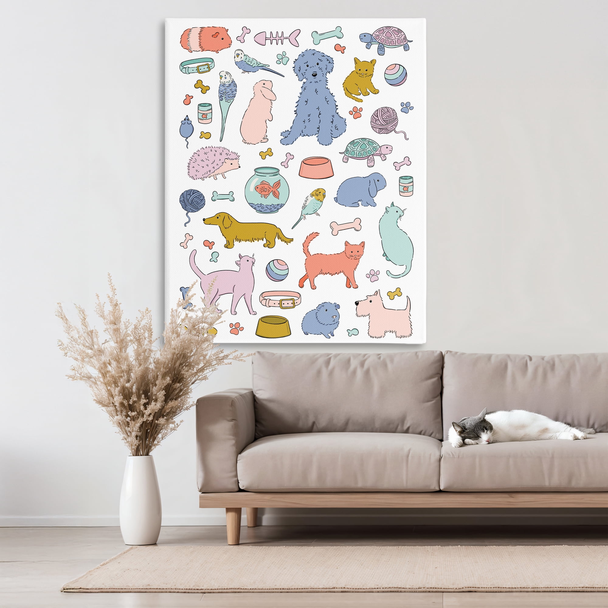 Stupell Industries Pet Shop Menagerie Canvas Wall Art, design by Bethany Sandoval