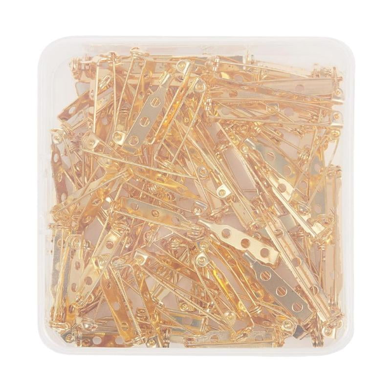 100 Brooch Bar Pins Findings Safety Catch Back Pins for Craft Jewelry Making 