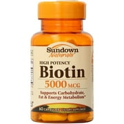 Sundown High Potency Biotin Capsules, 60 CT (Pack of 3)