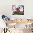 thumbnail image 5 of Logiee Romantic Floral Bear Print Canvas Wall Art ,Art Poster,Canvas Decorative Picture,Decor Wall Pictures for Living Room Bedroom Bathroom,Ready to Hang, 5 of 6