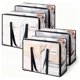 thumbnail image 1 of 4 Piezas Bolsas De Almacenamiento Transparente 40L, Bolsas Para Guardar Cobijas y Edredones De PVC, Organizador De Sabanas, Impermeable, Plegable, Organizador De Ropa, Closet, Mudanza, 1 of 4