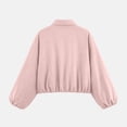 thumbnail image 4 of Bomber Jacket Women Lapel Collar Zip Up Crop Windbreaker Jackets Athleisure Going Out Hiking Travel Coats, S, 4 of 6