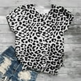 thumbnail image 2 of Clothes under $5 asdoklhq Womens Plus Size Tops Clearance,Women's Cute Leopard Print Pullover Casual Bottom Shirt Top, 2 of 5
