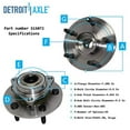 thumbnail image 3 of Detroit Axle - Front Wheel Bearing & Hub Assembly Lower Ball Joint w/Inner & Outer Tie Rods Replacement for 2002 2003 2004 2005 Dodge Ram 1500 (5 Lug; 2- Wheel ABS), 3 of 6