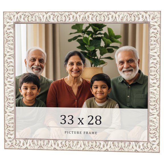 33x28 Frame White Real Wood Picture Frame Width 1.5 inches | Interior Frame Depth 0.5 inches |