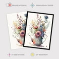 thumbnail image 2 of Quirky Wildflower Bouquet in Tea Pot Vase Watercolour Painting Pink Blue Purple Spring Flower Blooms Unframed Wall Art Print Poster Home Decor Premium, 2 of 5