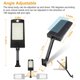 thumbnail image 2 of Wosthever Lámpara de pared con energía solar Lámpara de pared impermeable inductiva para patio Jardín Garaje Iluminación y accesorios 2 piezas Wosthever HA027193-02, 2 of 6