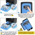 thumbnail image 4 of Caja de llaves montada en la pared con código de 4 dígitos, caja fuerte impermeable para llaves, caja de seguridad para llaves combinadas para el hogar, garaje, escuela - azul JFHHH pequeña, 4 of 5