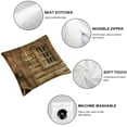 thumbnail image 4 of BANET Throw Pillow Cushion Cover, Old Wagon Wheel Next to Rustic Wooden House Window Buckets Print, Decorative Square Accent Pillow Case 22x22in, 4 of 5