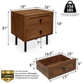 thumbnail image 3 of Mesa de noche A ACACIA FURNITURE de madera de nogal con cajón y repisa, 3 of 9