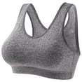 thumbnail image 4 of Gyexs High Strength No Underwire Push Up Sports Bra for Women Fashion Solid Color Running Yoga Vest, Grey, Size M, 4 of 6