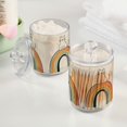 thumbnail image 2 of Yayeee 2 Pack Qtip Holder Bathroom Cotton Swab Canister with Lid Clear Dispenser Set, White Cat Rainbow, 2 of 6