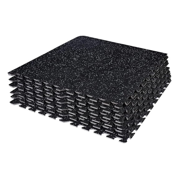 Gym Flooring Mats 1/2 Inch - Interlocking Rubber Foam Tiles for Home Gym