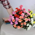 thumbnail image 2 of Zukuco 6 Bundles Artificial Azalea Faux Outdoor Flowers Plants, Fake Silk Camellia UV Resistant for Outside Porch Patio Balcony Garden Yard Home (Rose Red), 2 of 7