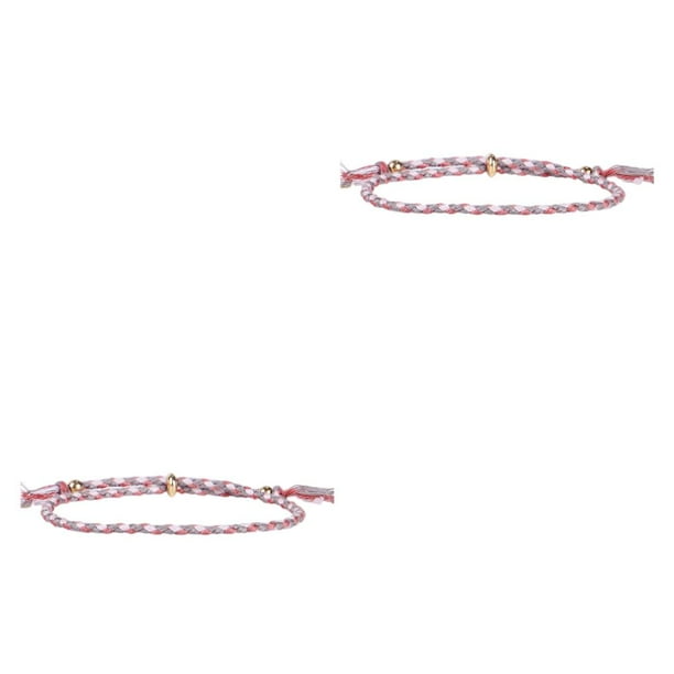 Minnieouse trenzada Mujeres Hombres Accesorios de joyería Pulseras de hilo ajustable con decoraciones de flecos Tipo 23 tipo 23 2Conjunto