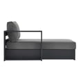 thumbnail image 3 of Modular Lounge Chair Chaise, Grey Gray, Aluminum Metal, Outdoor Patio Balcony Cafe Bistro Garden Hospitality Restaurant, Modern Contemporary HB36557, 3 of 9