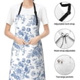 thumbnail image 6 of Cauagu Rose Flowers Aprons with Pockets,Waterproof Apron for Women,Kitchen Cooking Apron Adjustable Bib Aprons Chef Apron for Cooking,Drawing,Crafting, 6 of 8