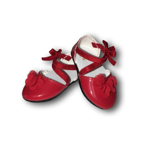 American Girl Doll Rose Bow Flat Shoes Janie and Jack for 18-inch Dolls (Doll not Included)
