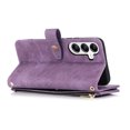 thumbnail image 6 of Allytech Zipper Wallet Case for Samsung Galaxy S23 FE with Wrist Strap & Shoulder Strap, Premium PU Leather Card Slots Kickstand Magnetic Clasp Shockproof Protective Cover Case - Purple, 6 of 7