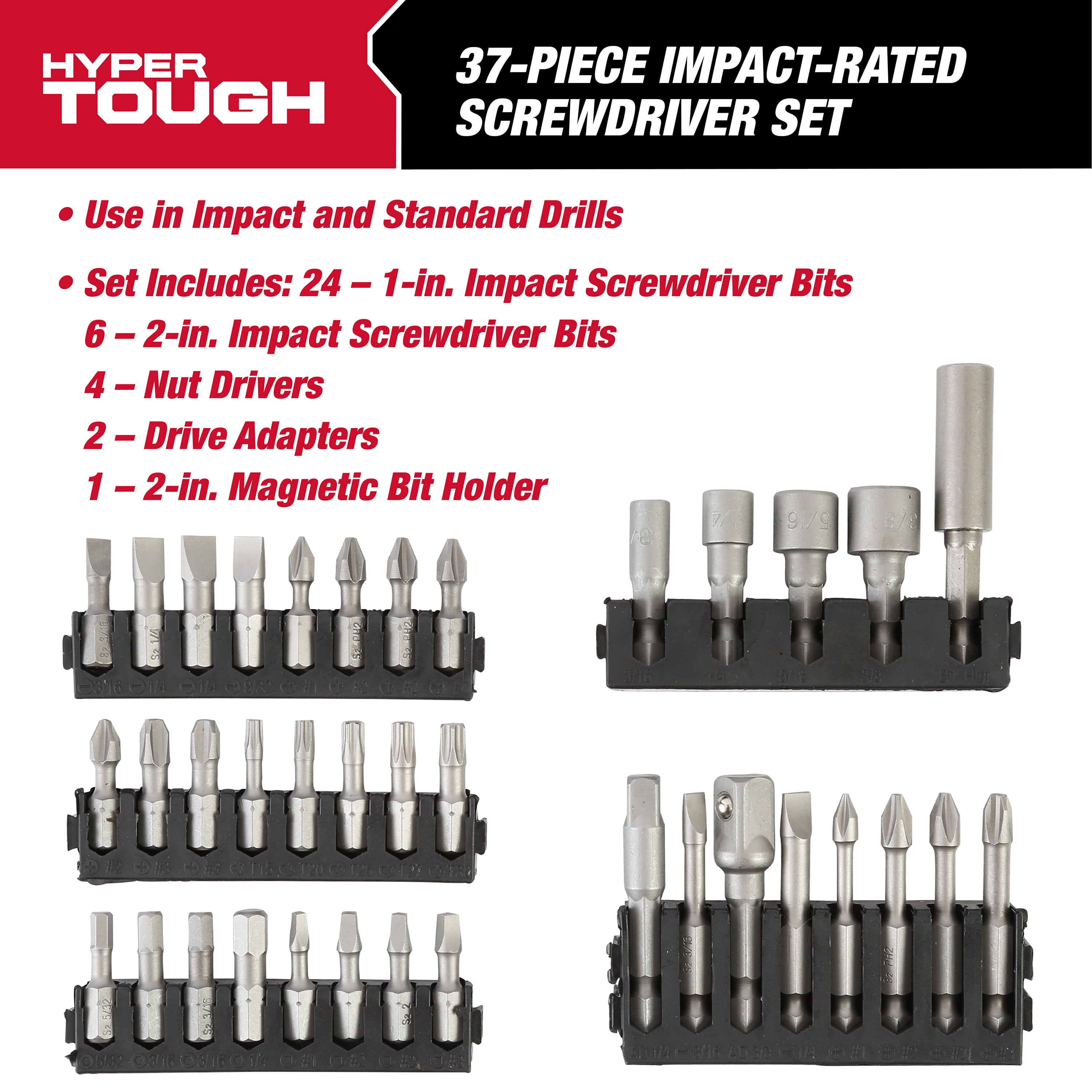 Hyper tough screwdriver bit set deals