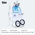 thumbnail image 4 of Commercial Electric Ice Crusher with Mobile Wheeled Cart, Trapezoidal Transparent Visible Storage Bin Snow Cone Machine, Shaved Ice Maker for Outdoor Stall, Carnival, Party., 4 of 9