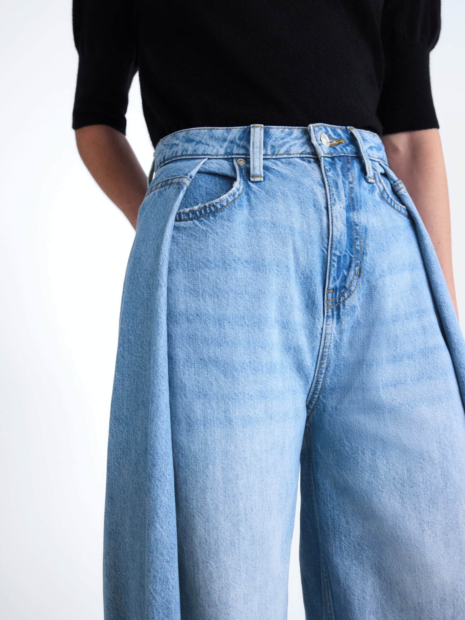 Scoop Women's and Women's Plus Deep Pleated Wide Leg Jean, Sizes 0-28W
