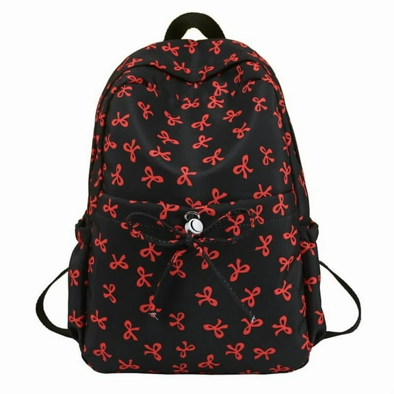 Fresh and cute backpack, versatile school bag, bow-tie design, large capacity travel backpack