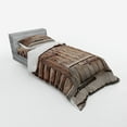 thumbnail image 3 of Ambesonne Rustic Bedding Set 4 Pcs, Timber Door Log House, Queen, Brown, 3 of 3