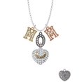 thumbnail image 2 of Delight Jewelry Two-tone 'Mom Rocks' on Clear Crystal Heart Multi-Colored Crystal Mom Charm Necklace, 2 of 5