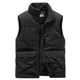 thumbnail image 3 of Men's Sherpa Lined Jacket Polyester Thick Velvet Warm Hooded Coat Fashion Zip Up Casual Puffer With Pockets Stand Collar Winter Cold Weather Outdoor Hunting Travel | Zenithor,Black L, 3 of 9