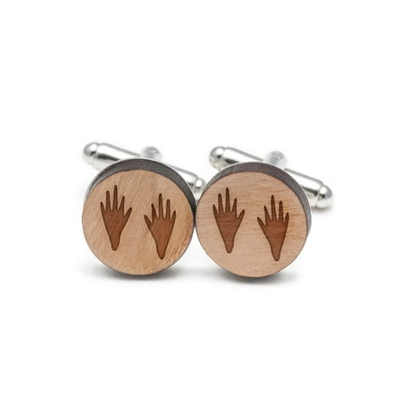 Monkey Footprint Cufflinks, Wood Cufflinks Hand Made in the USA