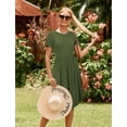 thumbnail image 4 of Vestido de profesor con bolsillos de verano, modesto, casual, a media rodilla, con bolsillos de vera, 4 of 5