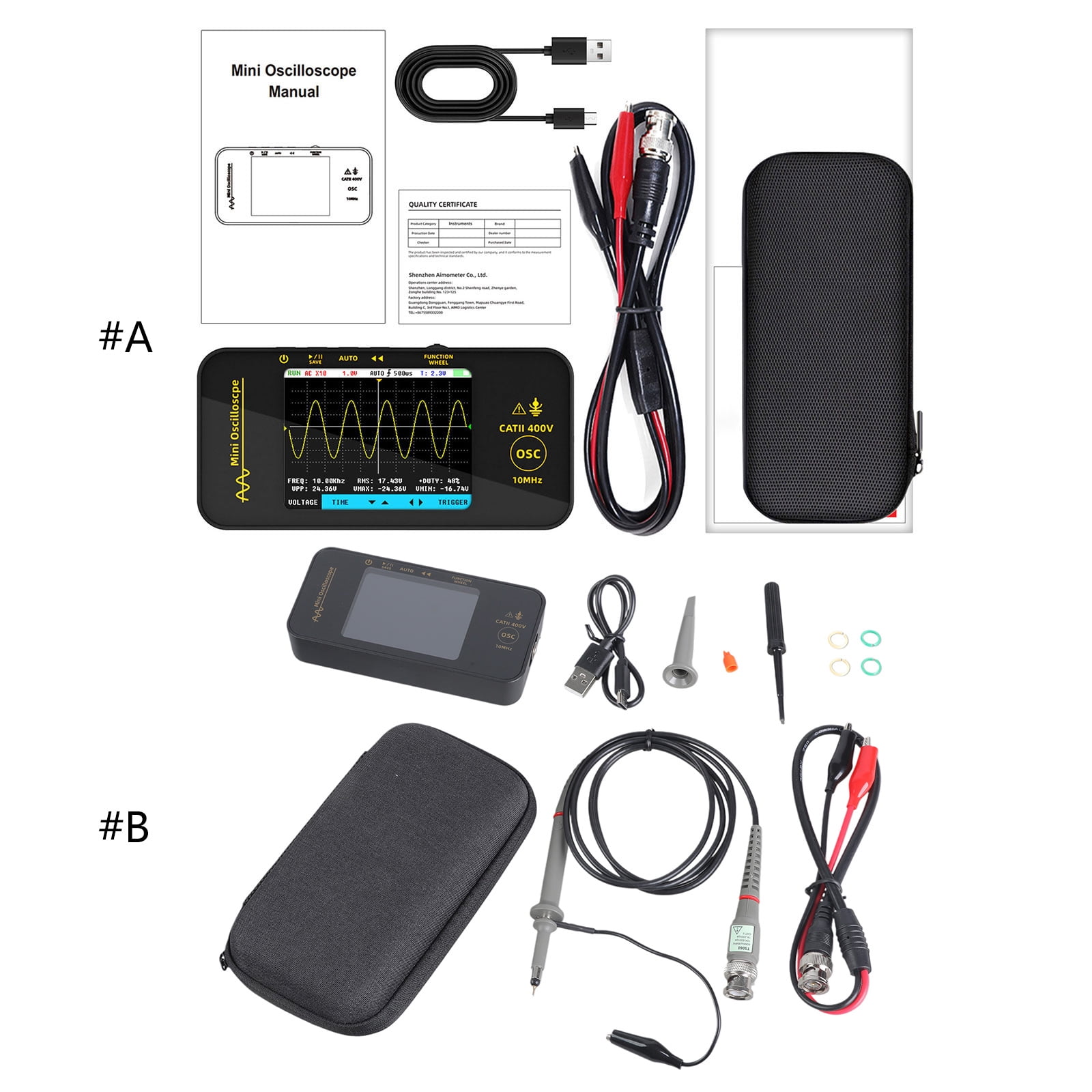 lanema Rechargeable Handheld Oscilloscope 10MHz Bandwidth for Sound Amplifiers Hobbyist