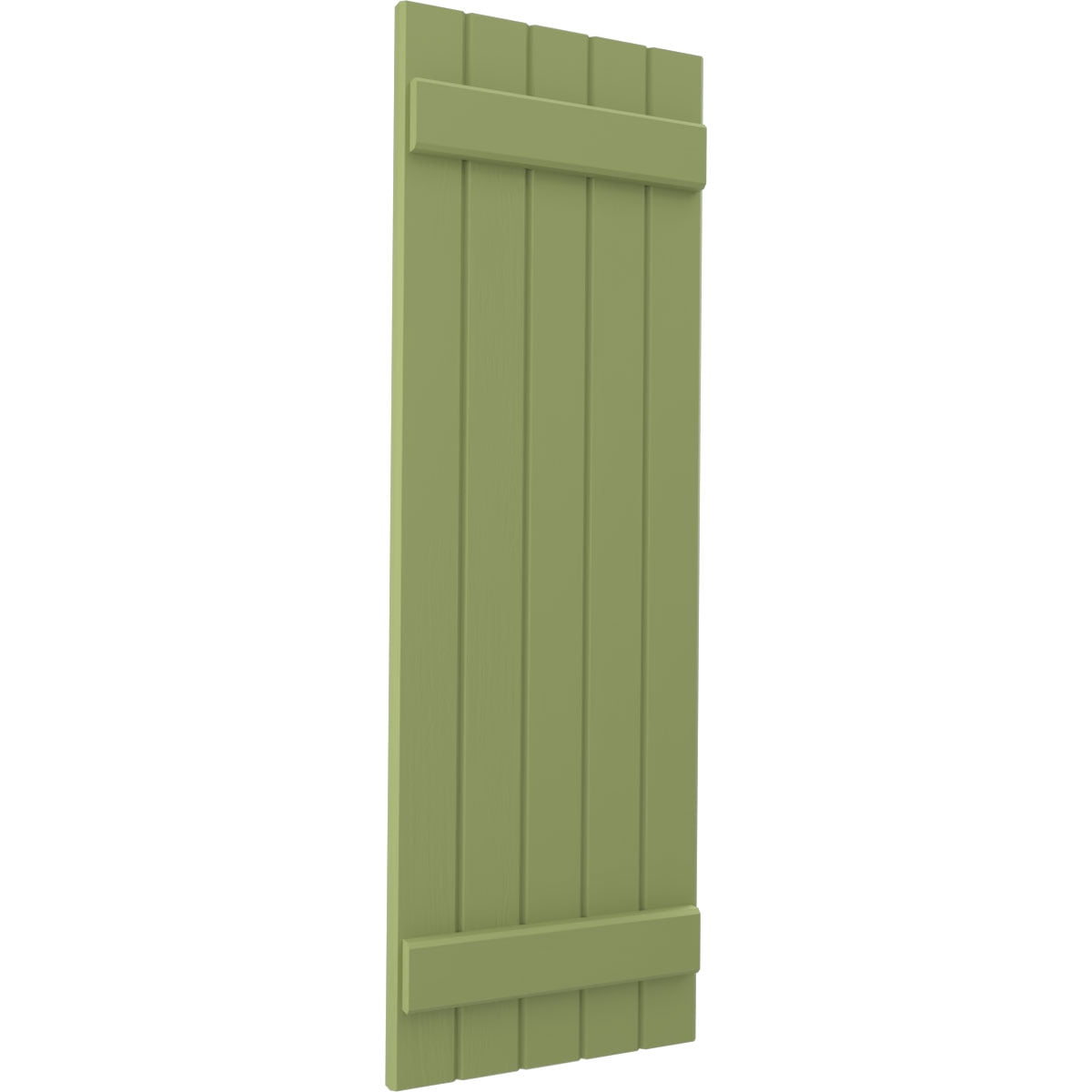 Ekena Millwork 17 1/2"W x 45"H Americraft Five Board (2 Batten) Exterior Real Wood Joined Board-n-Batten Shutters (Per Pair), Moss Green