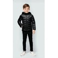 thumbnail image 5 of Boys Coats Size 10-12 Color Block Down Jacket Waterproof Loose Fit Activewear Snowboarding Rain Jacket with Pocket Black,13-14 Years, 5 of 8