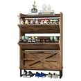 thumbnail image 6 of Dextrus Shoe Cabinet with 3 Flip Drawers,Farmhouse Shoe Storage Organizer for 24 Pairs for Entryway, Foyer, Hallway, Rustic Brown, 6 of 6