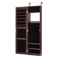 thumbnail image 6 of LIVIZA Full-Length Mirror Jewelry Cabinet with Hooks & Storage Shelves, Wall Door Mounted Jewelry Armoire Organizer,Brown, 6 of 8