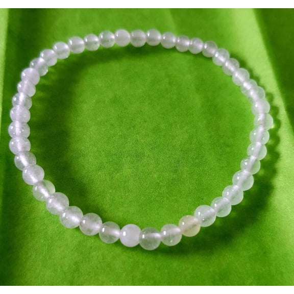 Natural Danburite 4mm Round Shape Smooth Cut Beads Stretchable Bracelet for Men & Women.