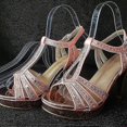 thumbnail image 3 of "5 Pairs Acrylic Clear Sandal Shoes Display Stand Inserts Holders Shoe Display Rack Shoe Support For Women's Shoes", 3 of 4